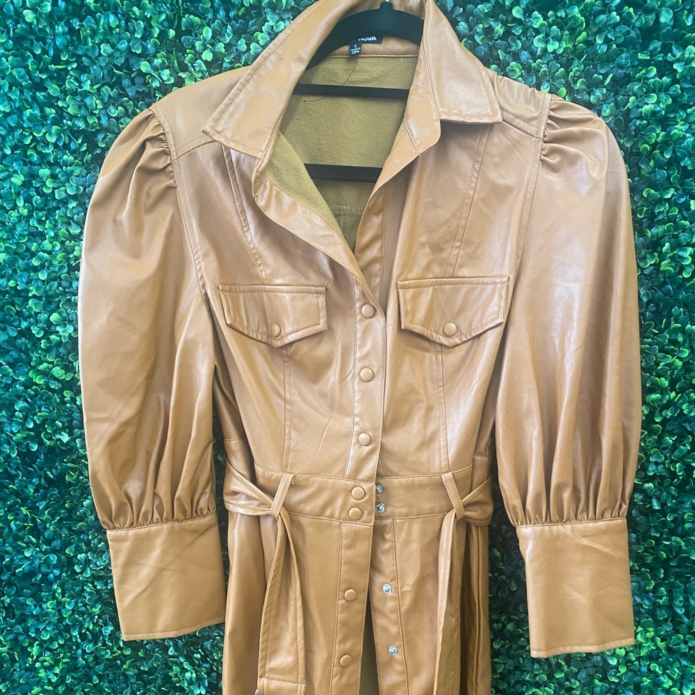 Faux leather dress